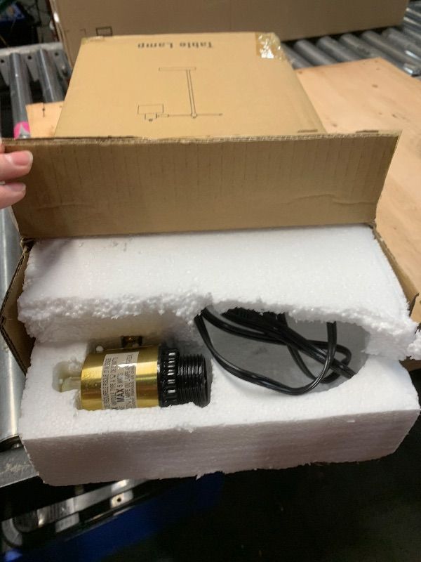 Photo 1 of ***PARTS ONLY***OYEARS Modern Industrial Desk Lamp for Reading LED 22.2“ Metal Table Lamp Light for Office Bedroom Study Room Living Room Nightstand Bedside Lamps Gold and Matte Cream Accent (Cream, Bulb Included)