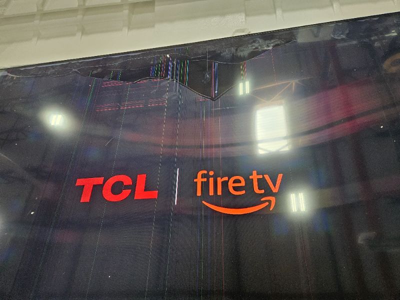 Photo 1 of ** BROKEN SCREEN, FINAL SALE ** TCL 75-Inch Class Q65 QLED 4K Smart TV with Fire TV (75Q651F, 2024 Model), Dolby Vision, HDR PRO+, Dolby Atmos, Alexa Built-in with Voice Remote, Apple AirPlay 2 Compatibility, Streaming Television