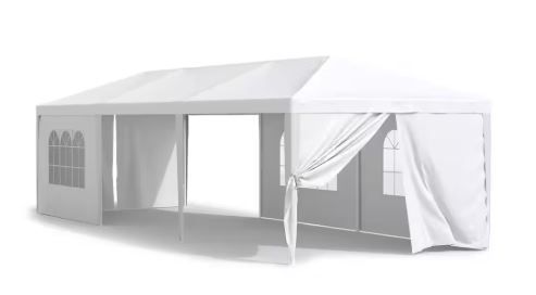 Photo 1 of 10 ft. x 30 ft. White Outdoor Gazebo Wedding Party Tent with Removable Sidewalls