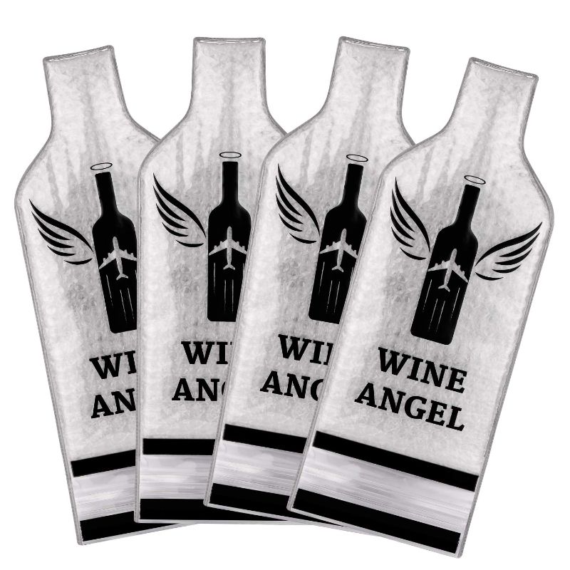 Photo 1 of [UPGRADED PROTECTION] 4 Set (8 pcs) Reusable Wine Bags for Travel, Wine Travel Protector, Bottle Travel Sleeve Case For Airplane, Car, Cruise, TRIPLE Protection Luggage Leak-Proof Safety Impact Resist