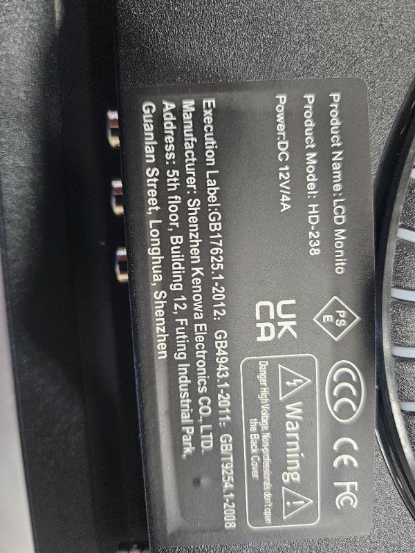 Photo 1 of Thinlerain 23.8 inch Computer Monitor 1920x1080 Vertical PC Monitor with HDMI VGA AV BNC USB Ports, Multi-Function Stand, VESA, Display Frameless Build-in Speakers for Office Home