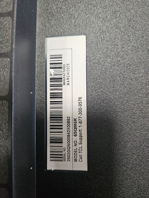 Photo 1 of TCL 65-Inch Class QM6K Series QD-Mini LED 4K UHD Google Smart TV Best Value Mini-LED TV - QLED, 144hz, 288hz Gaming Rate, High Contrast Screen, Onkyo Audio, Dolby Atmos (65QM6K, 2025 Model)