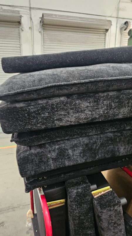 Photo 1 of ***PARTS ONLY***KEIKI 145" Chenille Sofa, 6 Seat Upholstered Couch with Center Console, USB Ports, Coffee Table, U-Shaped Sofa for Living Room Bedroom Office Apartment, Black