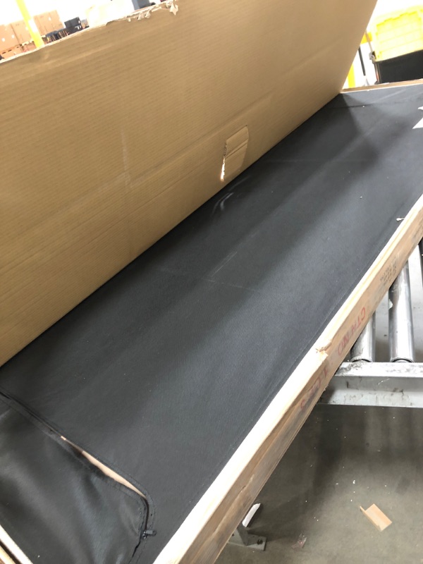 Photo 1 of ***BOX 3 OF 3 ONLY***Meridian Furniture OxfordBeige-K Oxford Collection Mid-Century Modern Linen Textured Fabric Upholstered Bed with Wing Back Headboard and Espresso Wood Legs, 85" W x 87" D x 53" H, Beige, King