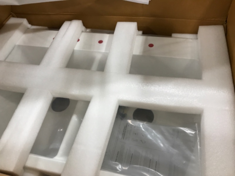 Photo 1 of ***********ONE CORNER BROKEN*************

Signature Hardware 447672 Totten 33" Drop In or Undermount 50/50 Double Basin Granite Composite Kitchen Sink