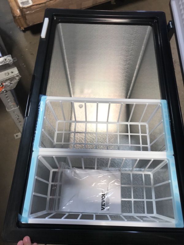 Photo 1 of ***PARTS ONLY***VEVOR Chest Freezer, 10 Cu.ft Compact Deep Freezer, Free Standing Top Open Door Compact Freezers with 2 Removable Baskets & Adjustable Thermostat, Energy Saving & Low Noise, Black