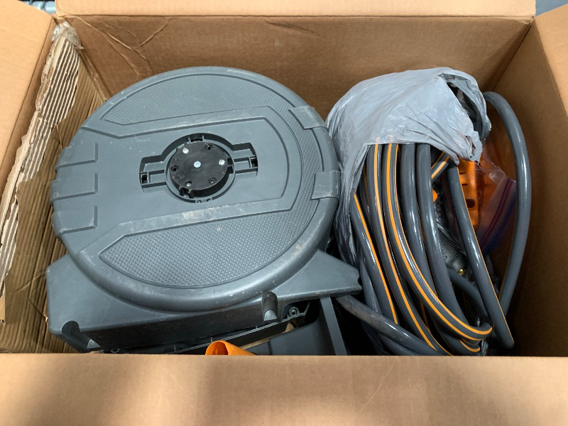 Photo 1 of ***PARTS ONLY***YESTAR Retractable Garden Hose Reel 1/2"x82 ft, Automatic Hose Reel with 7 Pattern Nozzle, Any Length Lock Wall Mounted &180 Deg Swivel