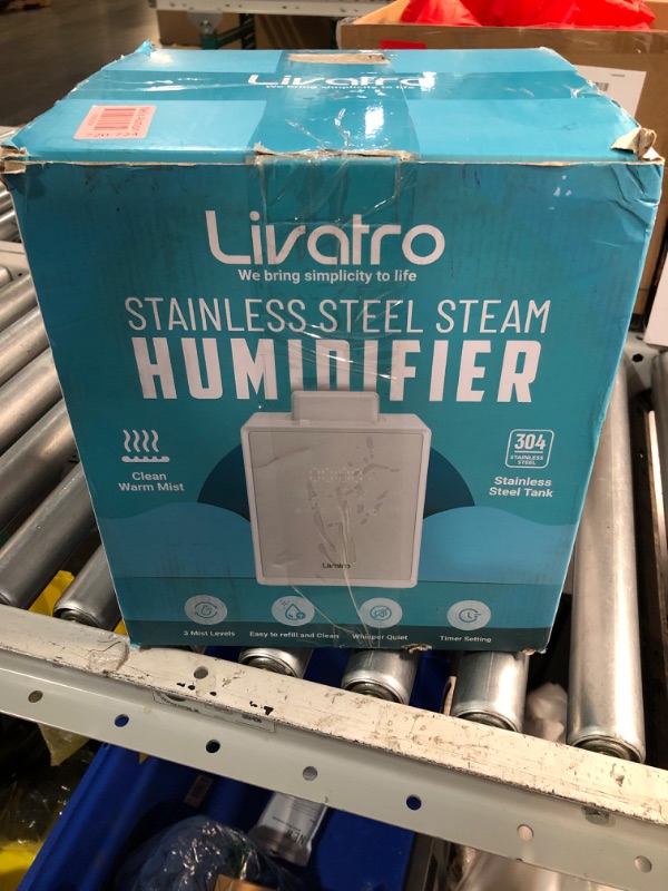 Photo 1 of 3L Stainless Steel Warm Mist Humidifier with Easy Clean and Warm Steam Function, Healthy Air Mist Humidifiers for Bedroom Living Room, with Sleep Mode and Auto-off Setting