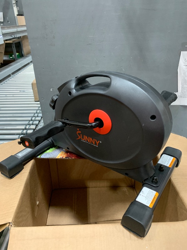 Photo 1 of (untested fully) Sunny Health & Fitness Under Desk Smart Mini Pedal Exerciser, Dual Function Exercise Cycle Bike with Low Profile Design - SF-B023005DGY