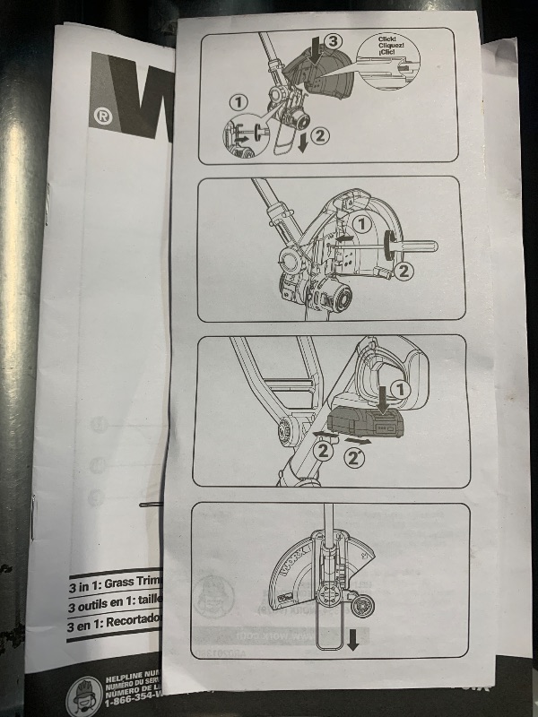 Photo 1 of (used)(see images) Worx GT Revolution 20V 12" String Trimmer Grass Trimmer/Edger/Mini-Mower, WG170.9