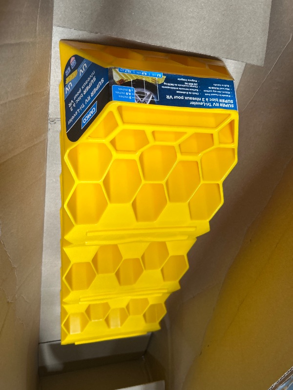 Photo 1 of Camco RV Super Tri-Leveler | Leveling Heights: 2-inches, 3-1/2-inches, and 5-inches | 10,000lbs. Load Capacity (44576), Yellow