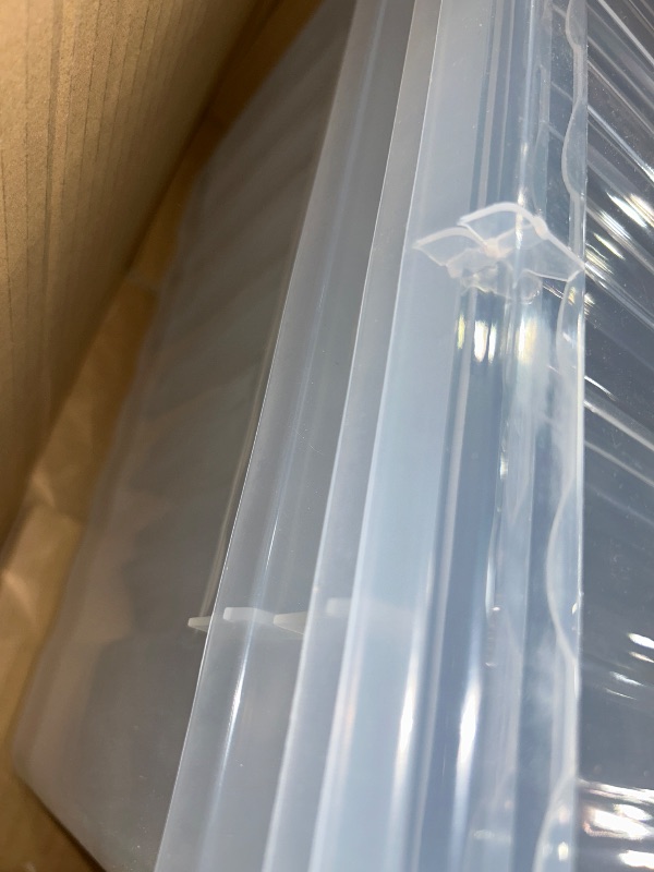 Photo 1 of  Plastic Storage Containers for Organizing Stackable Storage Box Large Heavy Duty Utility Crates, 2 Packs