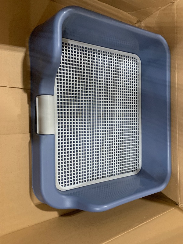 Photo 1 of [PS KOREA] Indoor Dog Potty Tray – with Protection Wall Every Side for No Leak, Spill, Accident - Keep Paws Dry and Floors Clean! (Blue)