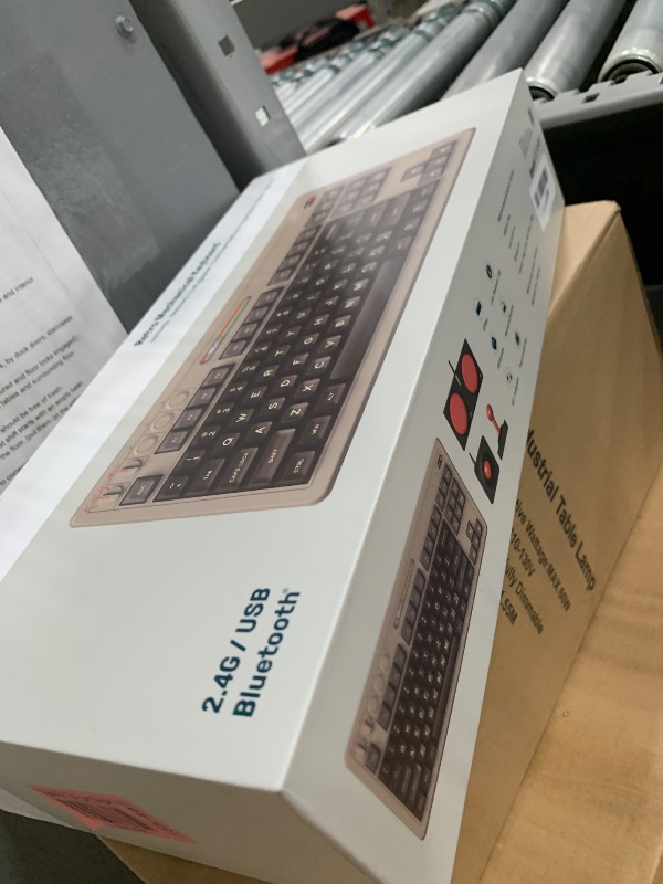 Photo 1 of 8BitDo Retro Mechanical Keyboard, Bluetooth/2.4G/USB-C Hot Swappable Gaming Keyboard with 87 Keys, Dual Super Buttons and Super Stick for Windows and Android - C64 Edition