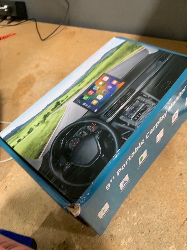 Photo 1 of (PARTS) (UNTESTED) Wireless Carplay with 4K Dash Cam, 9" Portable Carplay Screen for Car, Apple Carplay & Android Auto Car Satellite Radio with 1080P Backup Camera, GPS Navigation/Mirror Link/Voice Control/Bluetooth