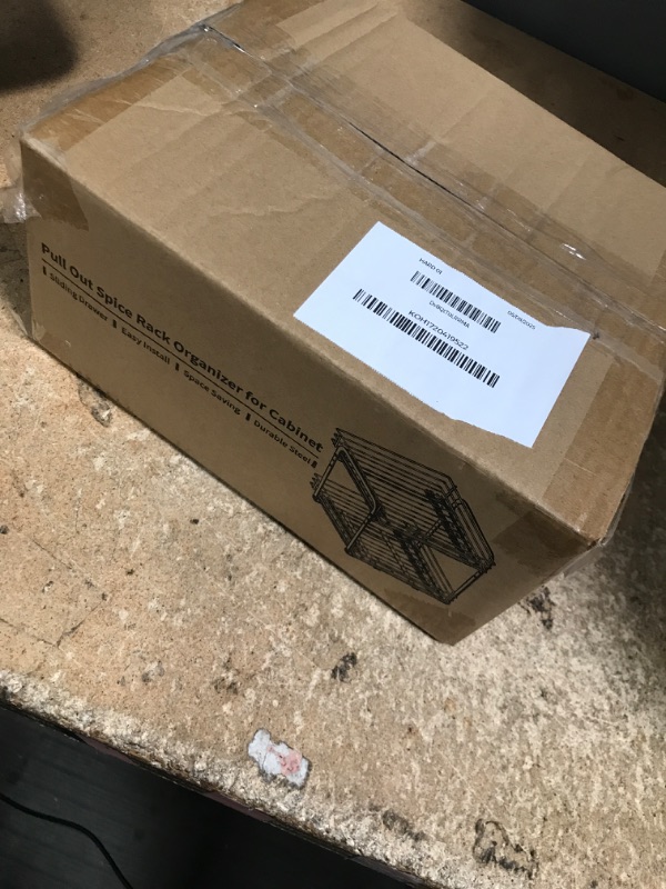 Photo 1 of RCHYFEED Spice Rack Organizer for Cabinet, 2 Tier Pull Out Spice Racks for Inside Cabinets & Pantry, Height Adjustable Heavy Duty Vertical Spice Shelf for Seasoning Organizer(9.5" Wx10.5 Dx9.5 H)