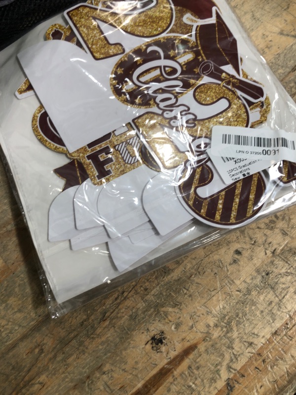 Photo 1 of 10PCS Graduation Party Decorations Class of 2025 Congrats Grad Table Centerpieces Congratulate Graduation Honeycomb Table Toppers for Graduation Party Supplies(Maroon Gold)