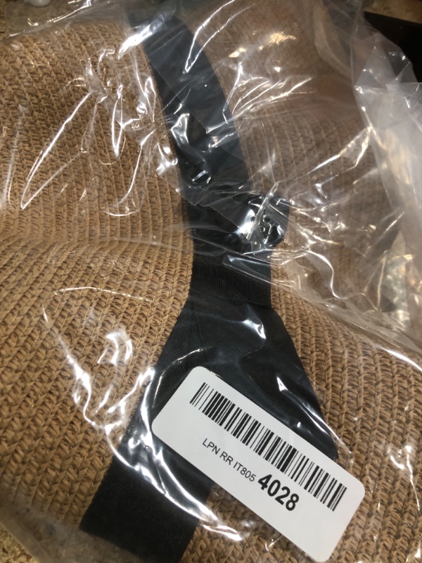 Photo 1 of (USED/FAIR) (BAGGED) Girls Wide-Brim Straw Sun-Hat for Summer Beach with Bow 5 to 9 Years (Khaki, 5-9 Years)
