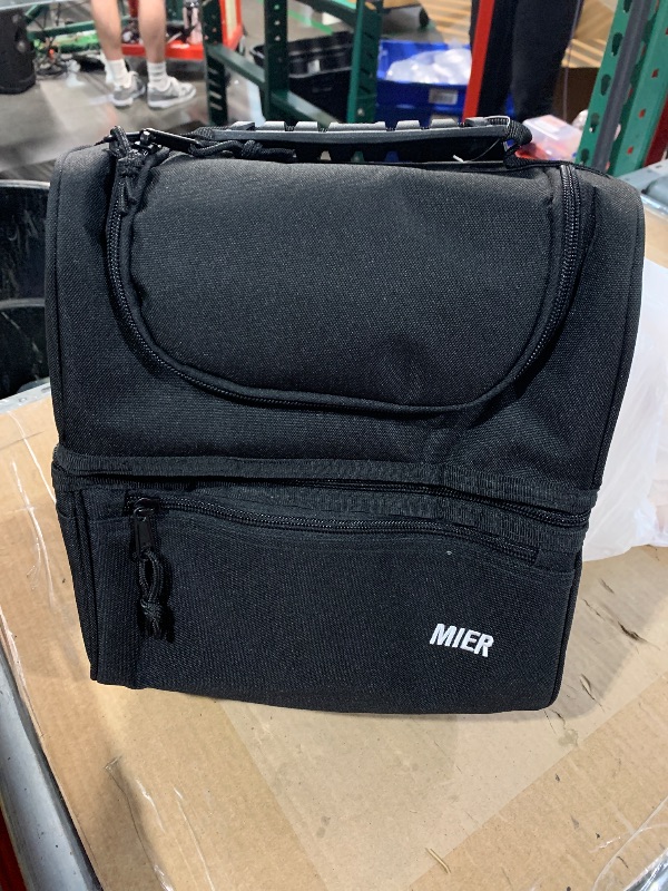 Photo 1 of (see all images) MIER Adult Lunch Box Insulated Lunch Bag Large Cooler Tote Bag for Men, Women, Double Deck Cooler(Black Large)