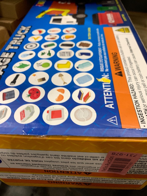 Photo 1 of JOYIN Large Friction Powered Garbage Truck Toy Set, Includes Dumpster, Trash Bins, and Learning Cards for Kids, Orange