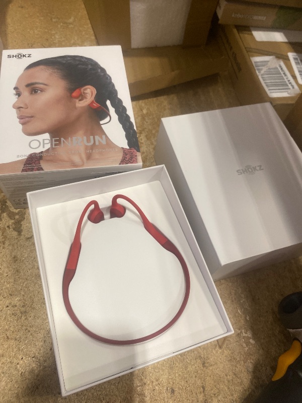 Photo 1 of AFTERSHOKZ Aeropex Open-Ear Wireless Bone Conduction Headphones, IP67 Rated, Solar Red