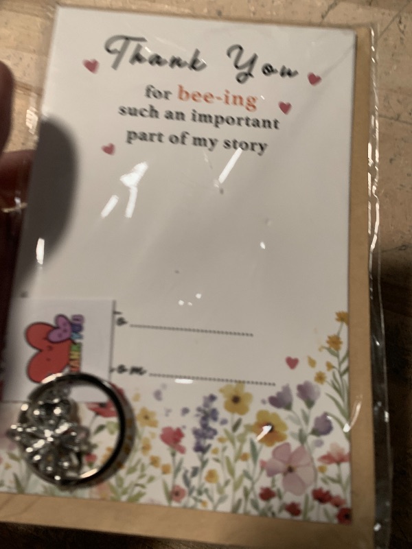 Photo 1 of TwoDays Teacher Appreciation Keychain Gifts for Women, Cute Keychain with Thank You Card and Envelope, Thank You for Bee-ing Such An Important Part of My Story Gift from Daycare Student