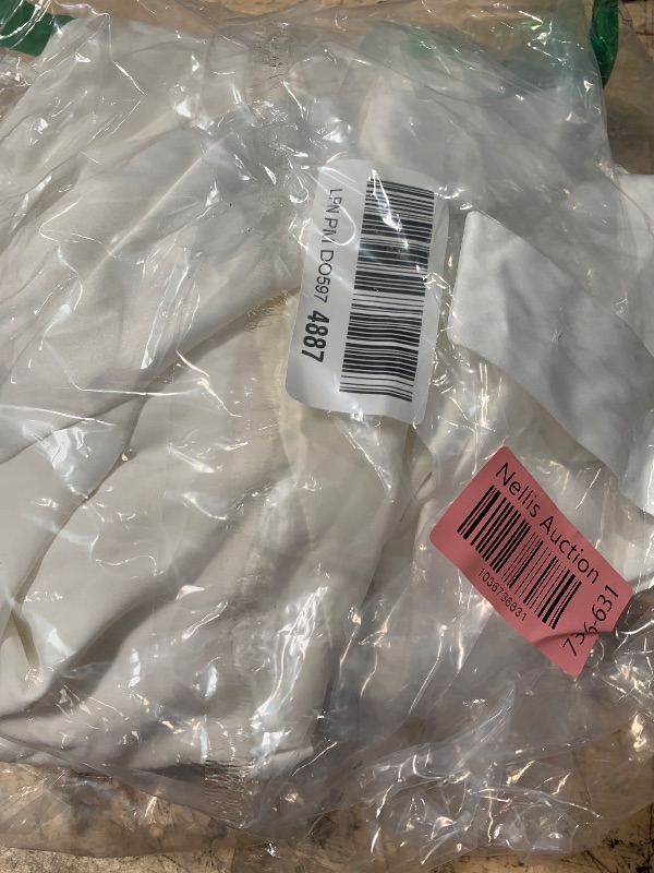 Photo 1 of (used) LuFeng Women's Sexy Sleeveless Halter Deep V Neck Backless Tie Back Waist Flowy Drape Satin Cocktail Mini Dress White MEDIUM 