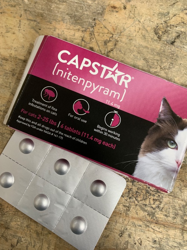 Photo 1 of ******EXP :02. 2027*****Capstar (nitenpyram) for Cats, Fast-Acting Oral Flea Treatment for Cats 2-25 lbs, Vet-Recommended Flea Medication Tablets Start Killing Fleas in 30 Minutes, 12 Doses