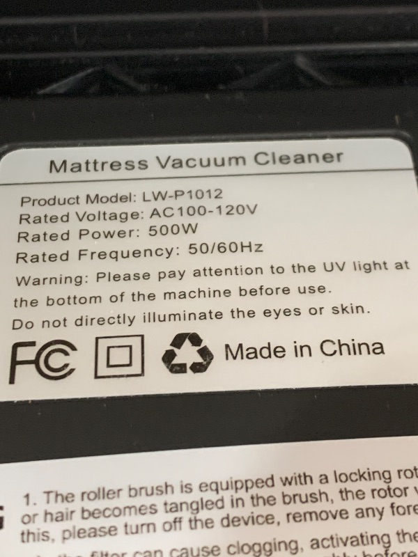 Photo 1 of (does not power on)(sold for parts) FEPPO Mattress Vacuum Cleaner, 16Kpa Bed Vacuum Cleaner with 253.7nm UV-C Light, 140°F Heat, HEPA Filter 
