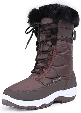 Photo 1 of (reference photo) (white fur) CIOR Women's Snow Boots Winter Water-Resistant Fur Lined Frosty Warm Snow Boots size 6 (maroon color) 
