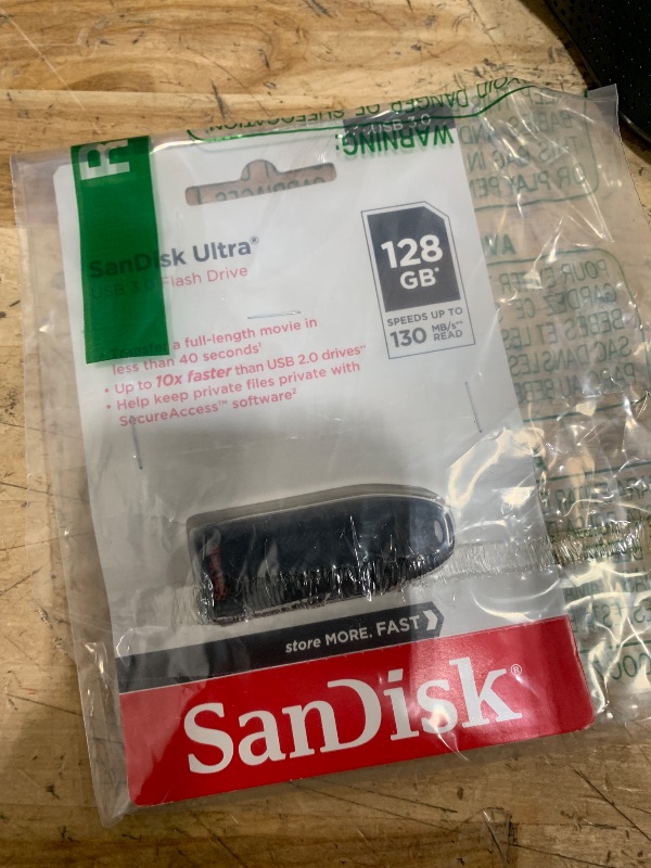 Photo 1 of SanDisk 128GB Ultra USB 3.0 Flash Drive - SDCZ48-128G-GAM46, Black