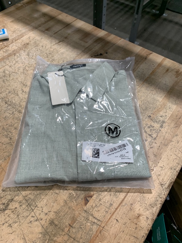 Photo 1 of JMIERR Mens Linen Summer Beach Short Sleeves Casual Button Down Shirts for Man Vacation Tropical Resort Light Shirt with Pockets, M, Laurel Green