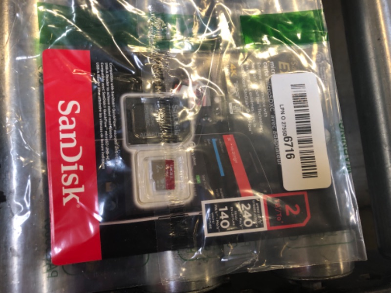 Photo 1 of SanDisk 2TB Extreme microSDXC UHS-I Memory Card with Adapter - Up to 240MB/s, C10, U3, V30, 4K, 5K, A2, Micro SD Card- SDSQXAV-2T00-GN6MA