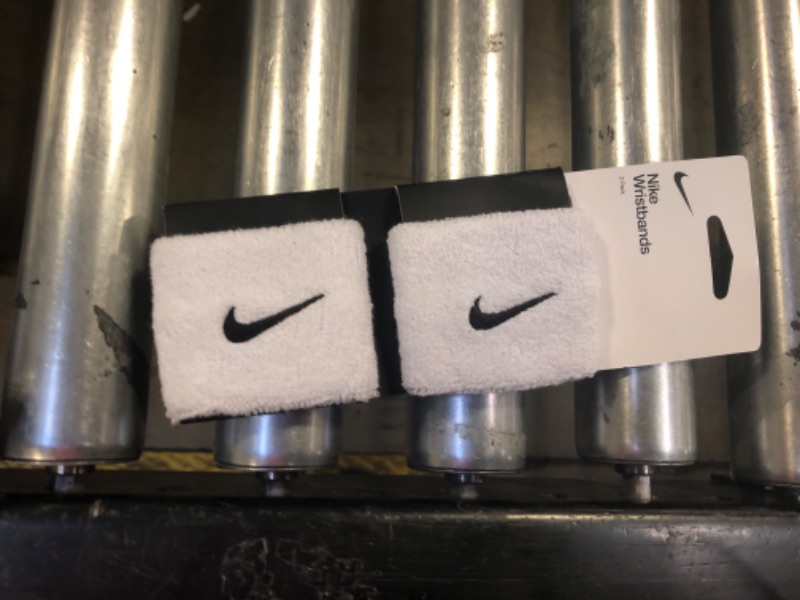 Photo 2 of Nike Swoosh Wristbands (White/Black, OSFM)