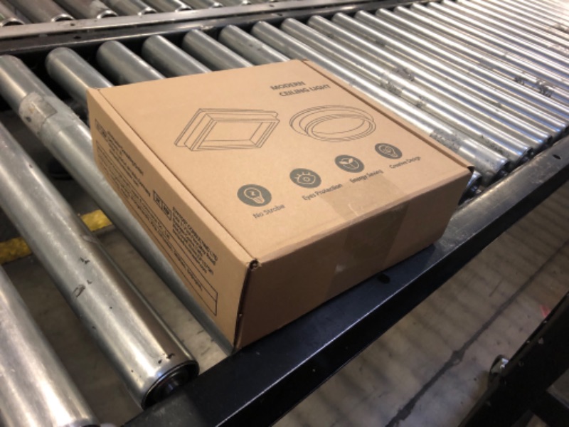 Photo 1 of CANEOE Square Modern Led Ceiling Light Fixture, 24W Black Flush Mount Hallway Ceiling Light Small Close to Ceiling Lamp for Living Room Bedroom Kitchen Balcony Cloakroom (Cool White, 6000K)