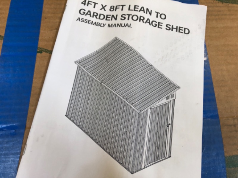 Photo 1 of -MISSING PARTS- 4FT x 8FT lean to garden storage shed 