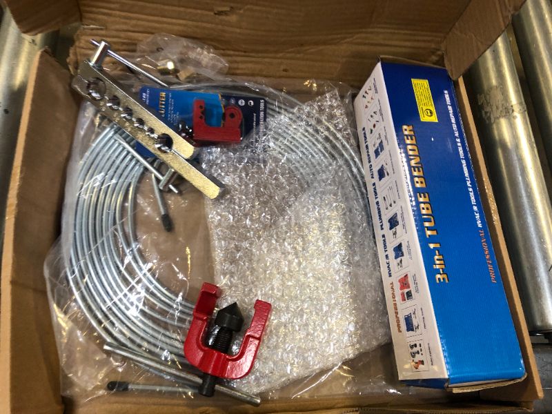 Photo 1 of smseace 26Pack 3/16 Inch Brake line kit Include 25 FT Zinc-Plated Brake Lines with Fitting(16pcs Fittings,2pcs Union+4pcs Nut) Brake line Bender,Single Flare Tool,Cutter 3/16 Inch Brake line kit