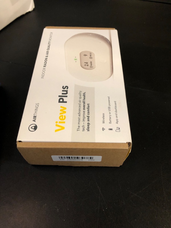 Photo 2 of Airthings 2960 View Plus - Battery Powered Radon & Air Quality Monitor (PM, CO2, VOC, Humidity, Temp, Pressure)