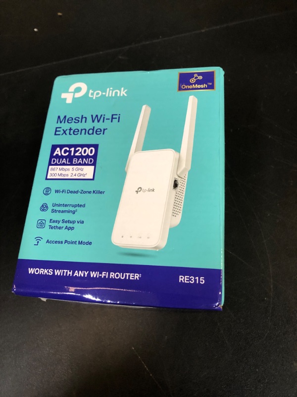 Photo 2 of TP-Link AC1200 WiFi Extender, 2024 Wirecutter Best WiFi Extender, 1.2Gbps home signal booster, Dual Band 5GHz/2.4GHz, Covers Up to 1500 Sq.ft and 30 Devices ,support Onemesh, One Ethernet Port (RE315)