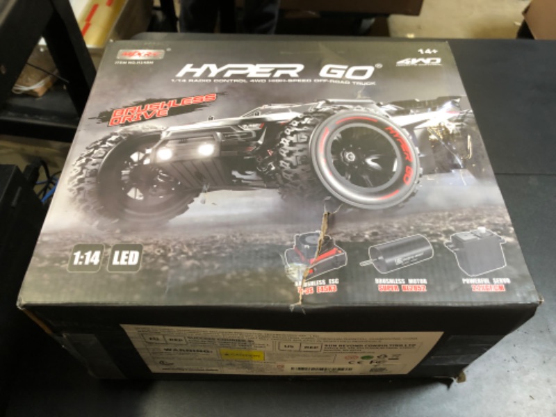 Photo 2 of HYPER GO H14BM 1/14 Brushless RC Cars for Adults Fast 50 mph, RC Trucks 4X4 Offroad Waterproof, Electric Powered High Speed RC Car, Scary Fast Extreme RC Truggy with 3S Battery for Snow Sand