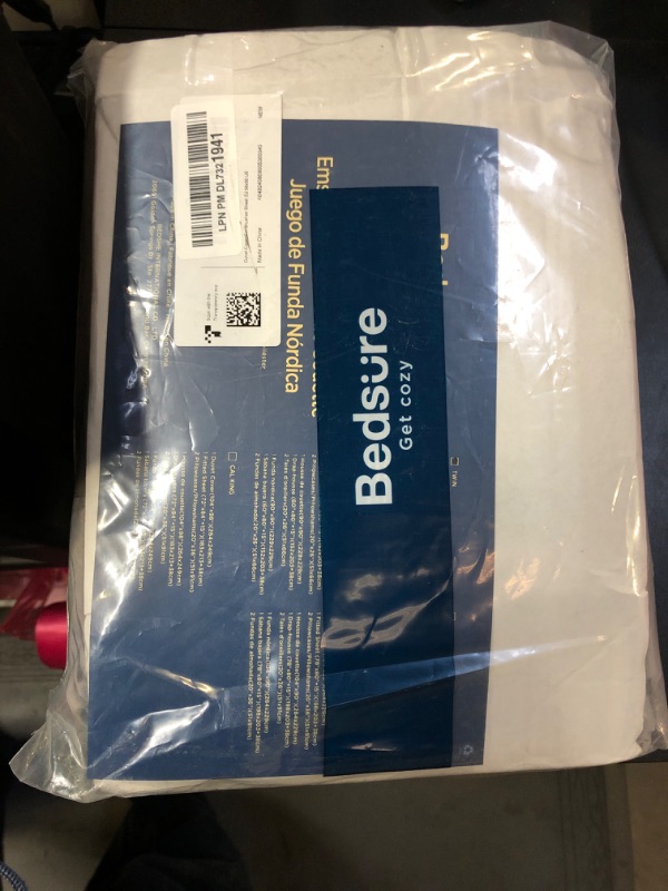 Photo 1 of Bedsure Twin/Twin XL Duvet Cover with Fitted Sheet - Soft Double Brushed Bedding Set with Zipper Closure, 4 Pieces, Includes 1 Duvet Cover, 1 Fitted Sheet, 2 Pillow Shams, NO Comforter, Grey
