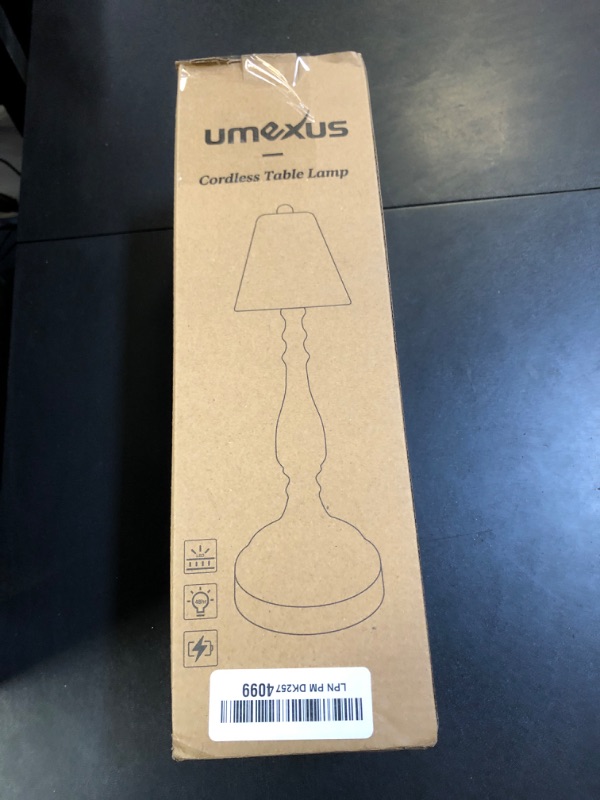 View 2 of Cordless Rechargeable Table Lamp,5000mah Battery Operated Lamps Cordless, Portable Small Brass Desk Lamp,3 Color Touch Stepless Dimming Outdoor Table Lights for Home Bedroom Restaurant Dining