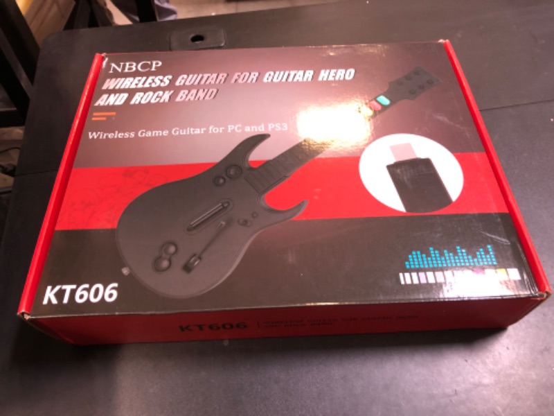 Photo 1 of NBCP Guitar Hero Guitar, Wireless PC Guitar Hero Controller for PlayStation 3 PS3 with Dongle for Clone Hero, Rock Band Guitar Hero Games White