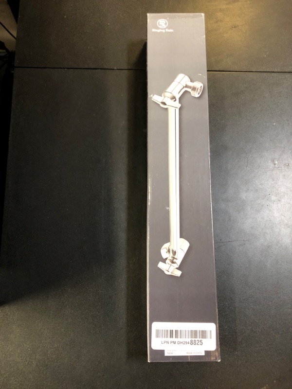 Photo 1 of 15 Inch Extra Long Adjustable Shower Head Extension Arm With Locking Set Screw, Singing Rain Brass Chrome Angle Height Adjustable, Easy To Install, G1/2 Universal Connector Compatible (Chrome Finish)