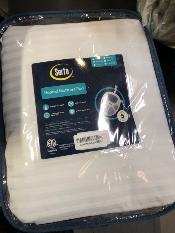 Photo 2 of Serta Waterproof Heated Mattress Pad, Electric Bed Warmer with 10 Heat Settings, Auto Shut Off Timer, ETL Certified Electric Mattress Pad, Elastic Deep Pocket, Machine Washable, White Twin XL