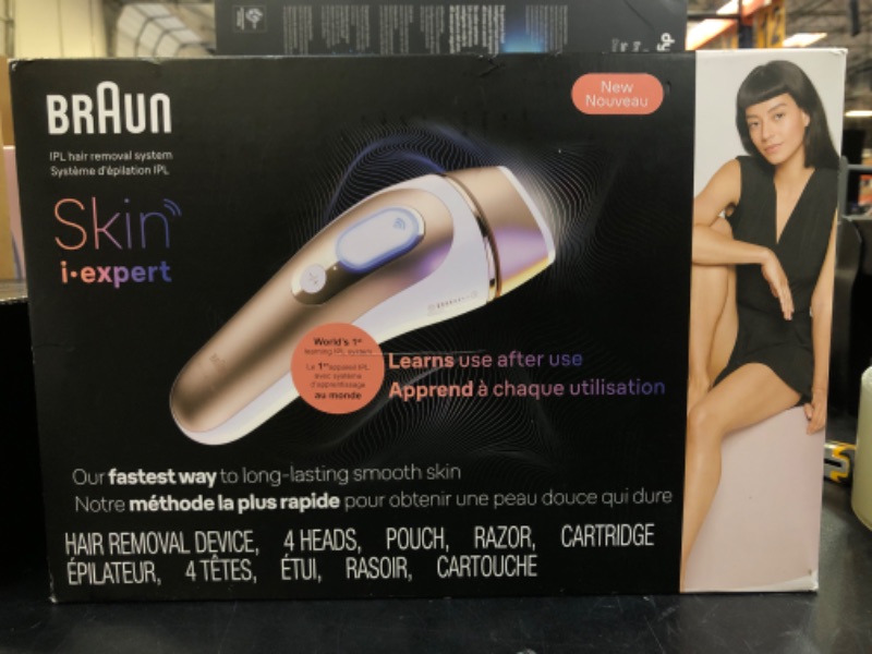 Photo 2 of Braun IPL Skin i·expert, at Home Laser Hair Removal, Holiday Gifts for Women and Men with Free App, Vanity Case, Venus Razor, 4 Smart Heads, PL7387