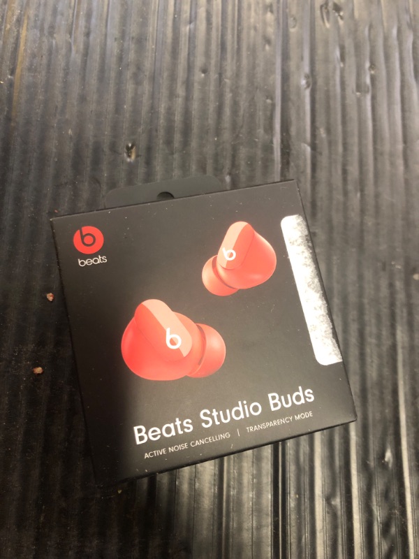 Photo 2 of Beats Studio Buds - True Wireless Noise Cancelling Earbuds - Compatible with Apple & Android, Built-in Microphone, IPX4 Rating, Sweat Resistant Earphones, Class 1 Bluetooth Headphones - Red