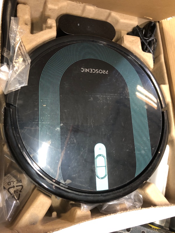 Photo 1 of Proscenic WiFi Robot Vacuum and Mop 3000 Pa with Gyro Navigation, Boundary Strip, Self-Charging -3 Modes for Hard Floors and Carpets WiFi. Remote Control -Dark Black