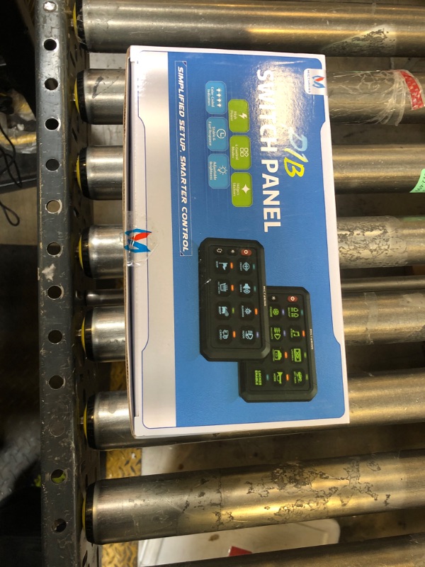 Photo 1 of MICTUNING P1B 8 Gang Switch Panel, Multifunction Toggle Momentary Flash Strobe Pulsed Switch Pod with Backlit Off, 5-Level Brightness Circuit Control Relay System Box for Truck RV Offroad Marine, Blue