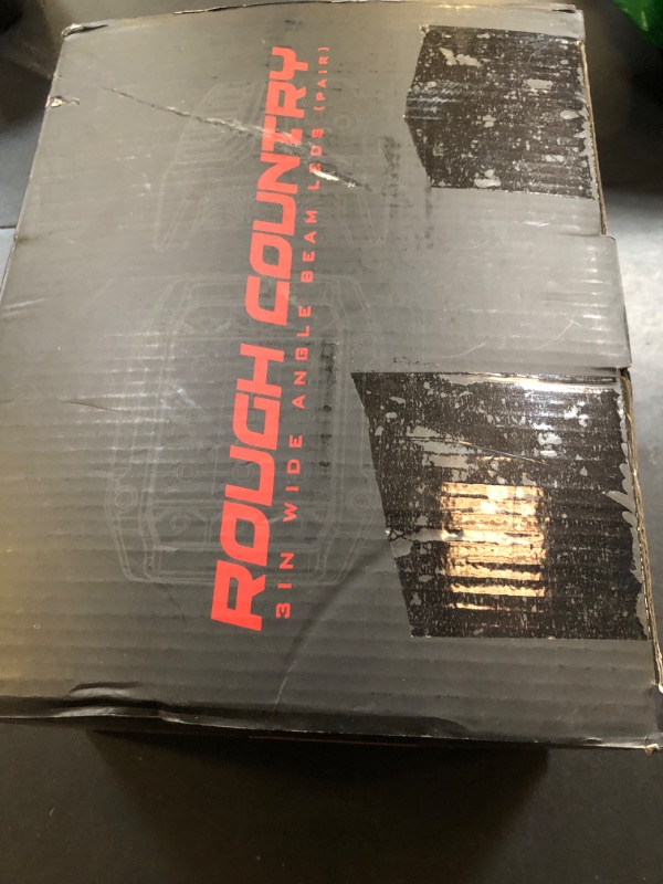 Photo 1 of **SOLD FOR PARTS**
Rough Country 3" Wide Angle OSRAM LED Lights | 13,500 Lumens | Pair - 70904 , Black